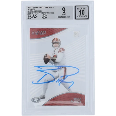Brock Purdy San Francisco 49ers Autographed 2022 Panini Clear Vision #CVR-8 Beckett Fanatics Witnessed Authenticated 9/10 Rookie Card
