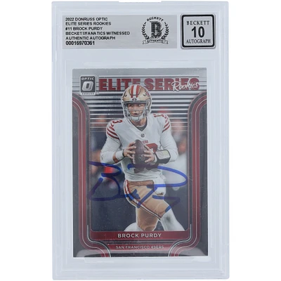 Brock Purdy San Francisco 49ers Autographed 2022 Panini Donruss Optic Elite Series Rookies #ESR-11 Beckett Fanatics Witnessed Authenticated Rookie Card