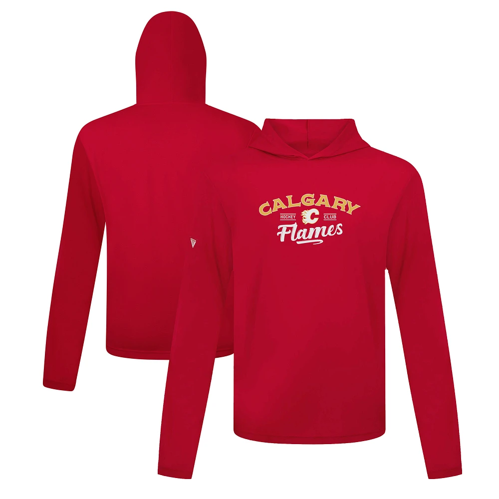 Men's Levelwear Red Calgary Flames Anthem Ice Wall Pullover Hoodie
