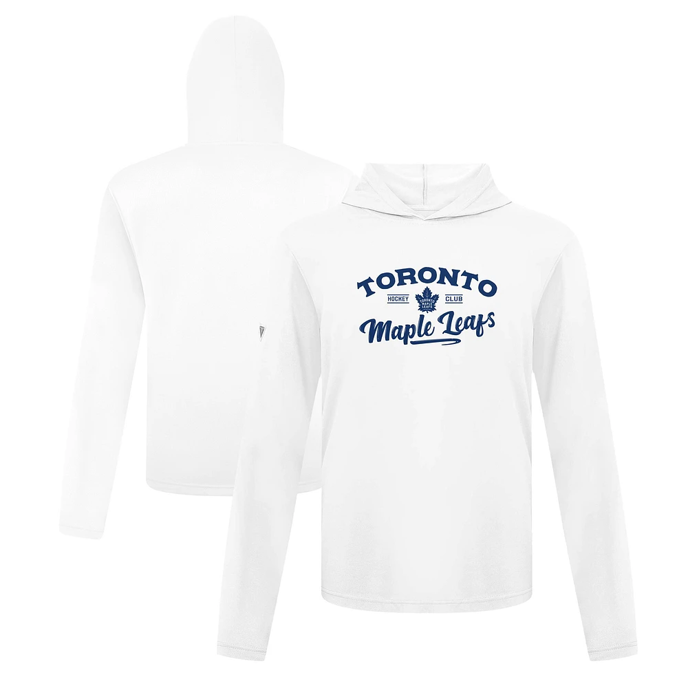 Men's Levelwear White Toronto Maple Leafs Anthem Ice Wall Pullover Hoodie