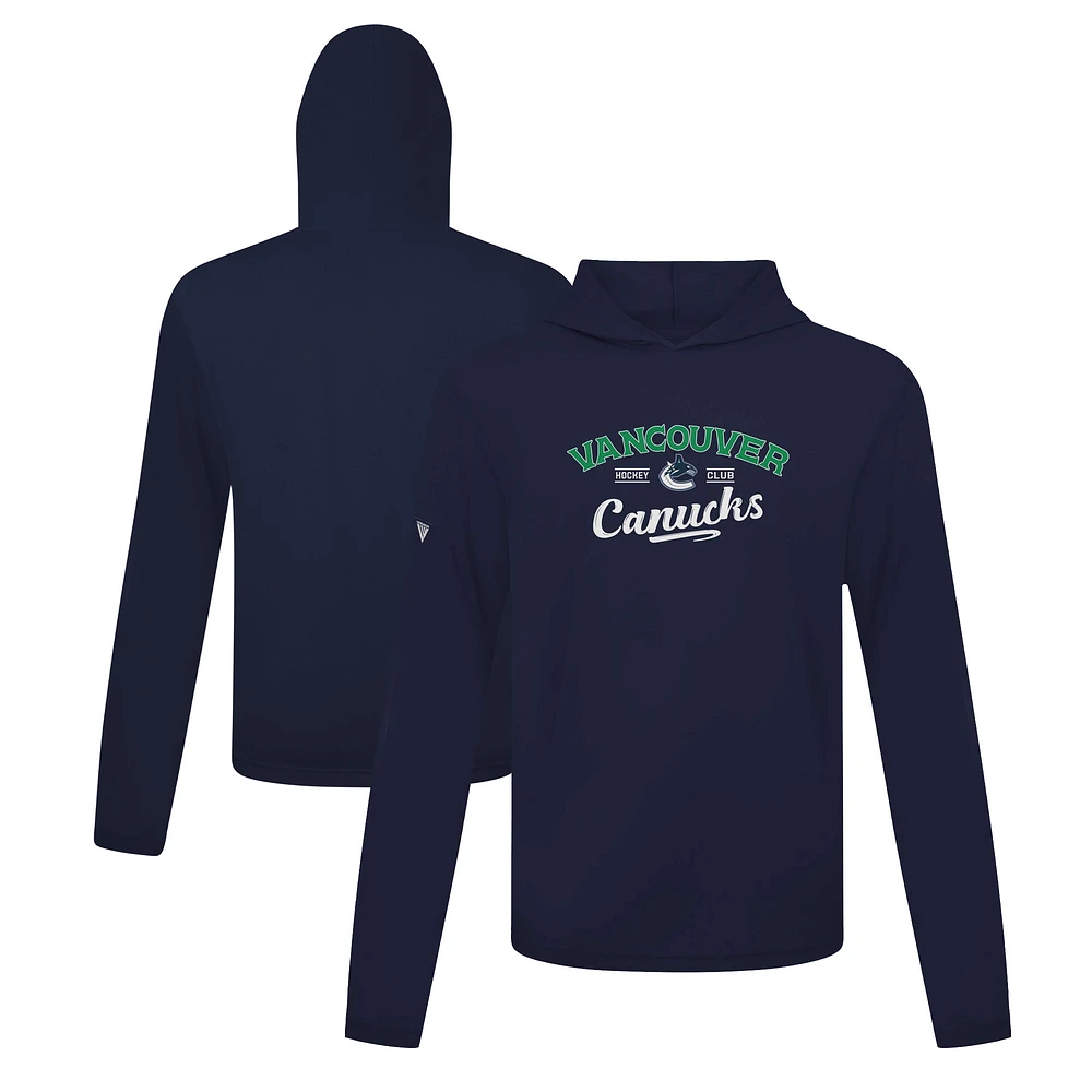 Men's Levelwear Navy Vancouver Canucks Anthem Ice Wall Pullover Hoodie