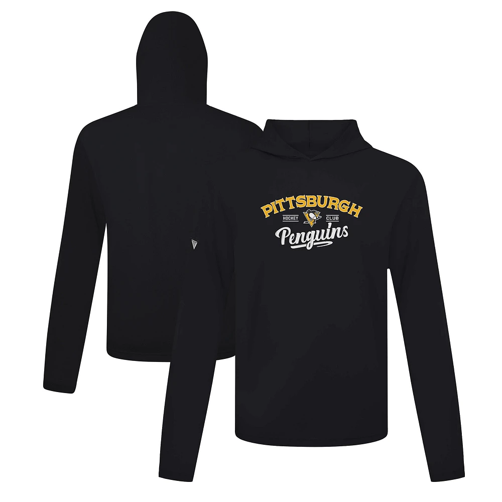 Men's Levelwear Black Pittsburgh Penguins Anthem Ice Wall Pullover Hoodie