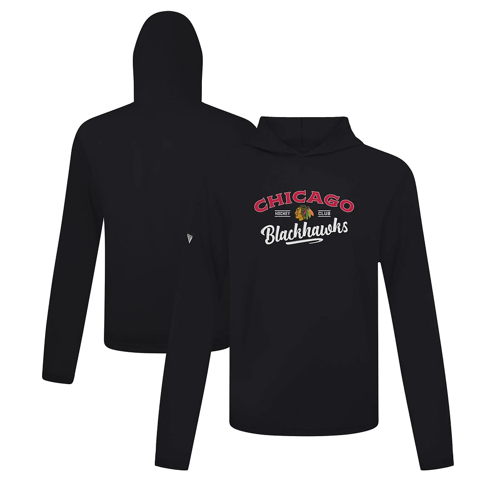 Men's Levelwear Black Chicago Blackhawks Anthem Ice Wall Pullover Hoodie