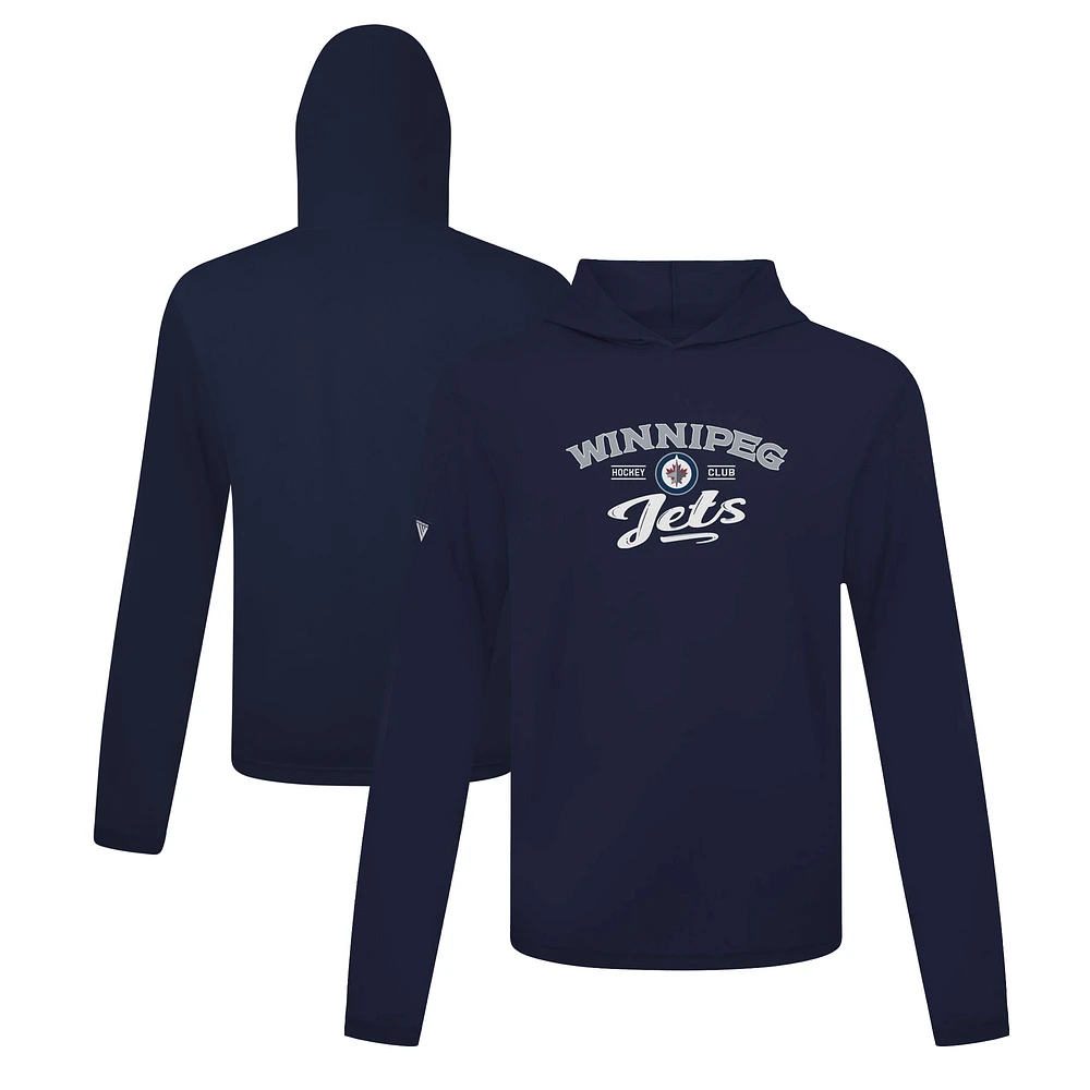 Men's Levelwear Navy Winnipeg Jets Anthem Ice Wall Pullover Hoodie