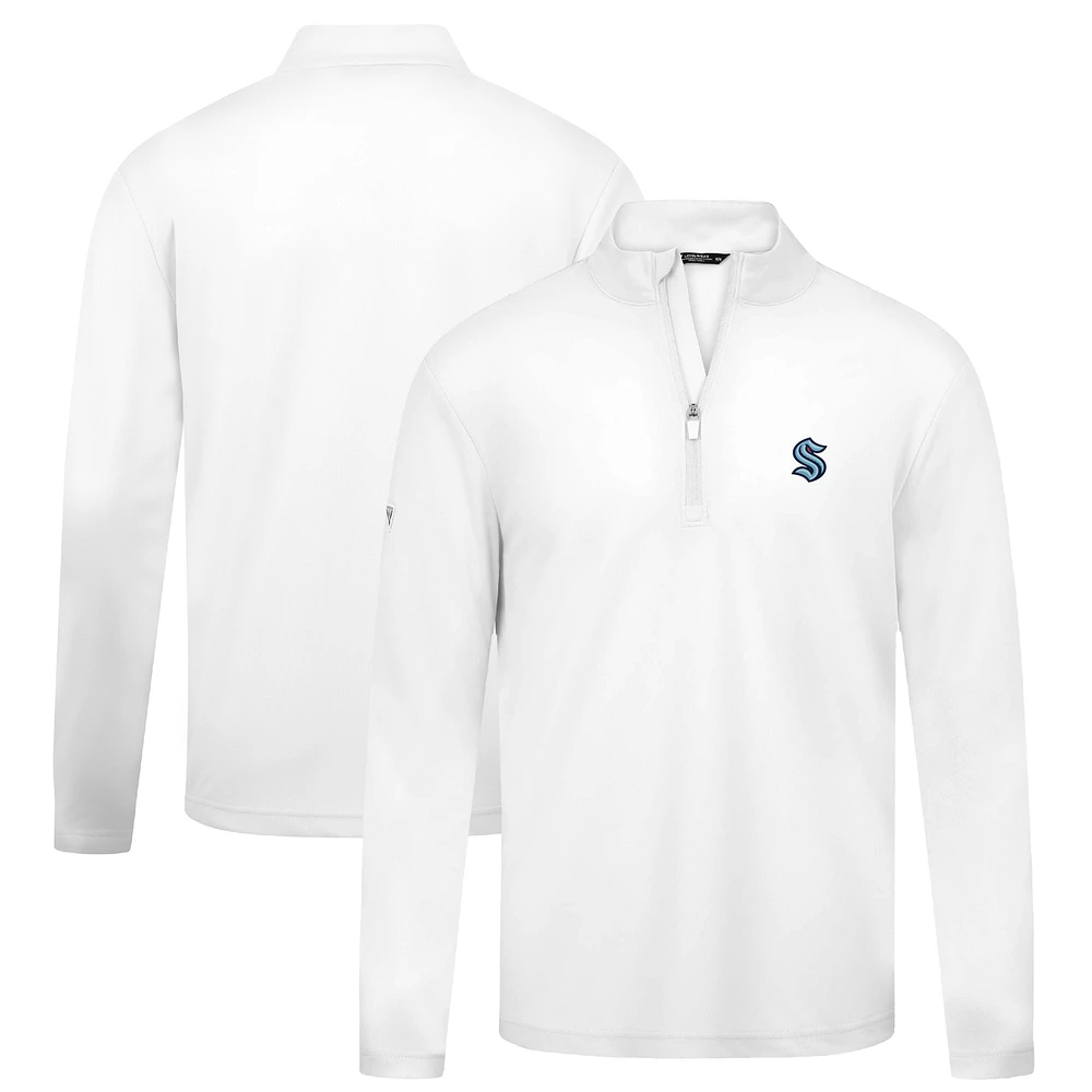 Men's Levelwear White Seattle Kraken Heron Insignia Core Quarter-Zip Jacket