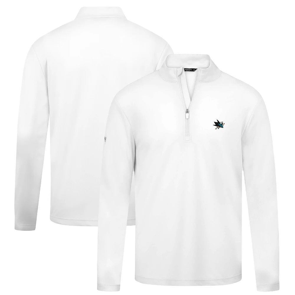 Men's Levelwear White San Jose Sharks Heron Insignia Core Quarter-Zip Jacket