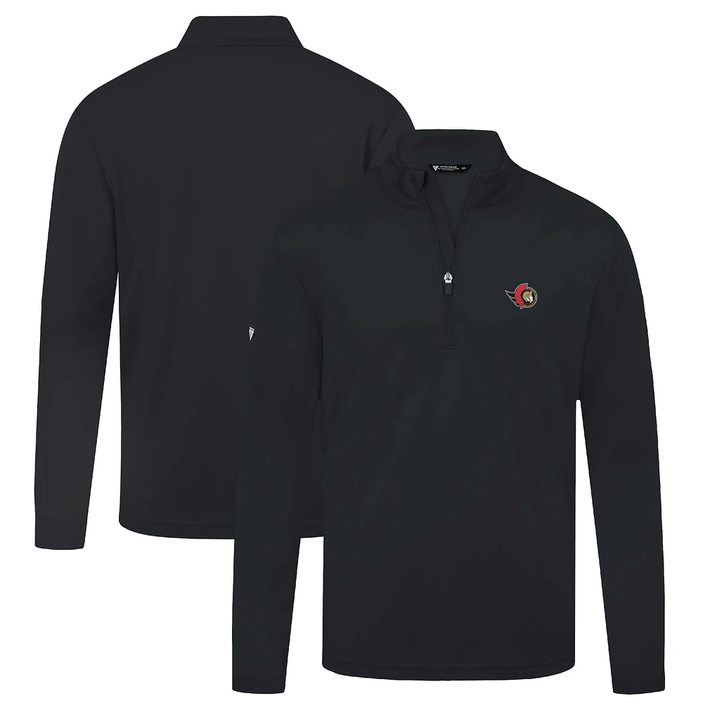Men's Levelwear Black Ottawa Senators Heron Insignia Core Quarter-Zip Jacket