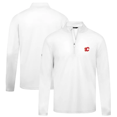 Men's Levelwear White Calgary Flames Heron Insignia Core Quarter-Zip Jacket