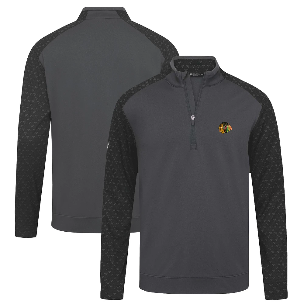 Men's Levelwear Charcoal Chicago Blackhawks Aztec Insignia Core Quarter-Zip Pullover Top