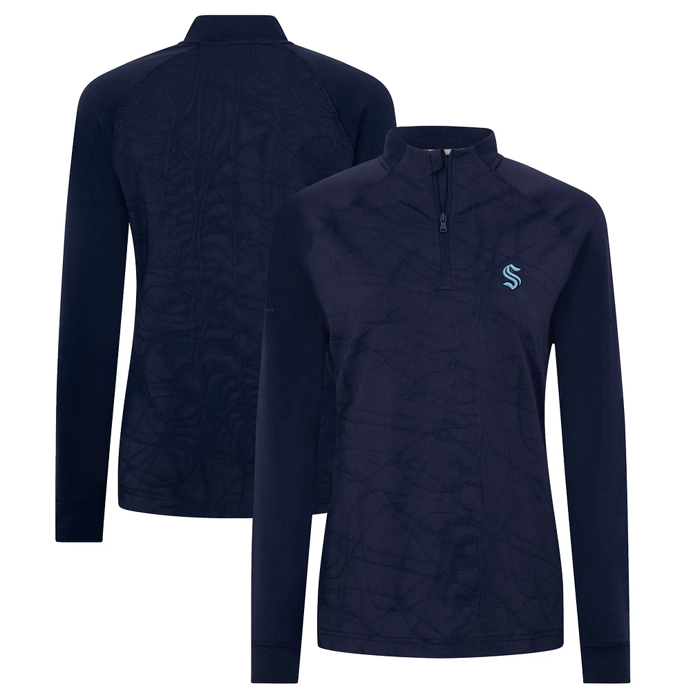 Women's Levelwear Deep Sea Blue Seattle Kraken Amethyst Insignia Core Quarter-Zip Jacket
