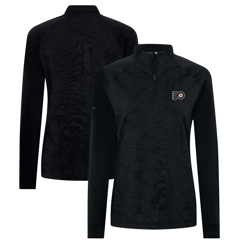 Women's Levelwear Black Philadelphia Flyers Amethyst Insignia Core Quarter-Zip Jacket