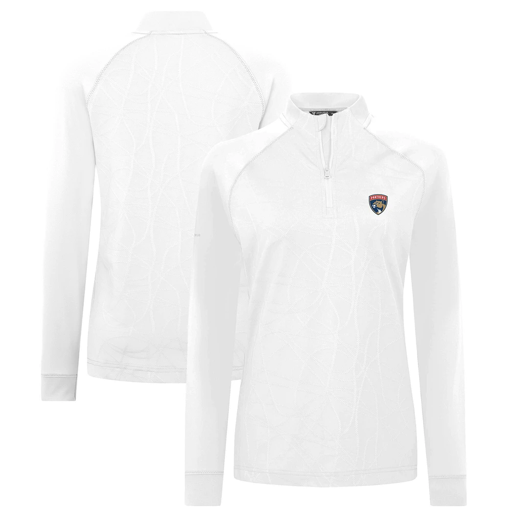 Women's Levelwear White Florida Panthers Amethyst Insignia Core Quarter-Zip Jacket