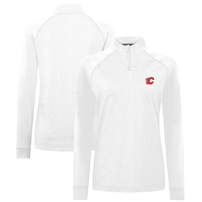 Women's Levelwear White Calgary Flames Amethyst Insignia Core Quarter-Zip Jacket