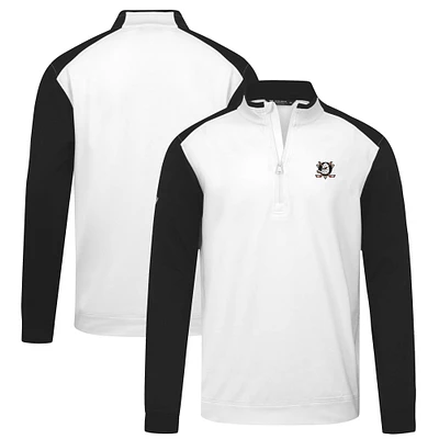 Men's Levelwear White Anaheim Ducks Bayou Insignia Core Quarter-Zip Pullover Top