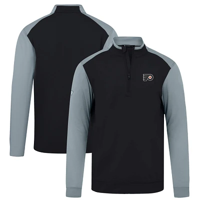 Men's Levelwear Black Philadelphia Flyers Bayou Insignia Core Quarter-Zip Pullover Top