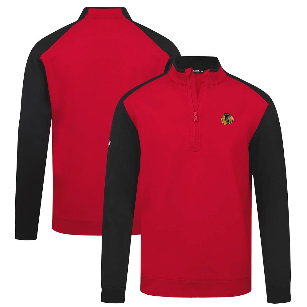 Men's Levelwear Red Chicago Blackhawks Bayou Insignia Core Quarter-Zip Pullover Top