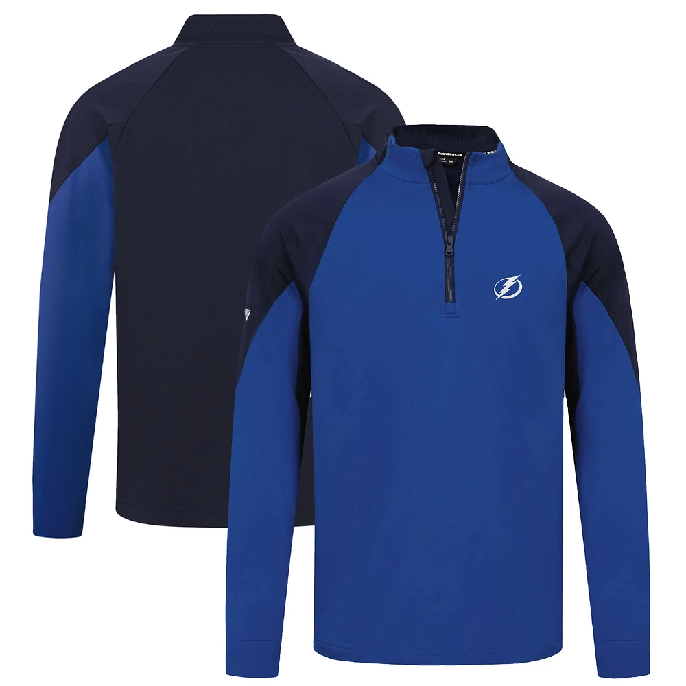 Men's Levelwear Blue Tampa Bay Lightning Cadet Insignia Core Quarter-Zip Pullover Top