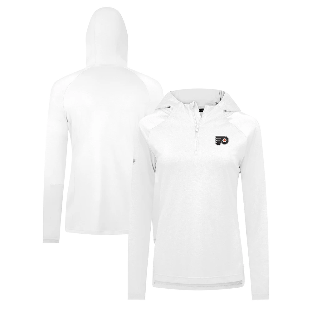 Women's Levelwear White Philadelphia Flyers Raven Insignia Core Quarter-Zip Jacket