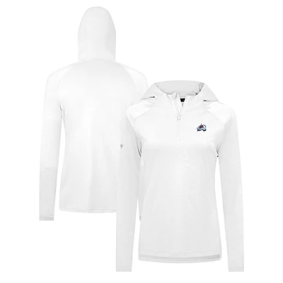 Women's Levelwear White Colorado Avalanche Raven Insignia Core Quarter-Zip Jacket