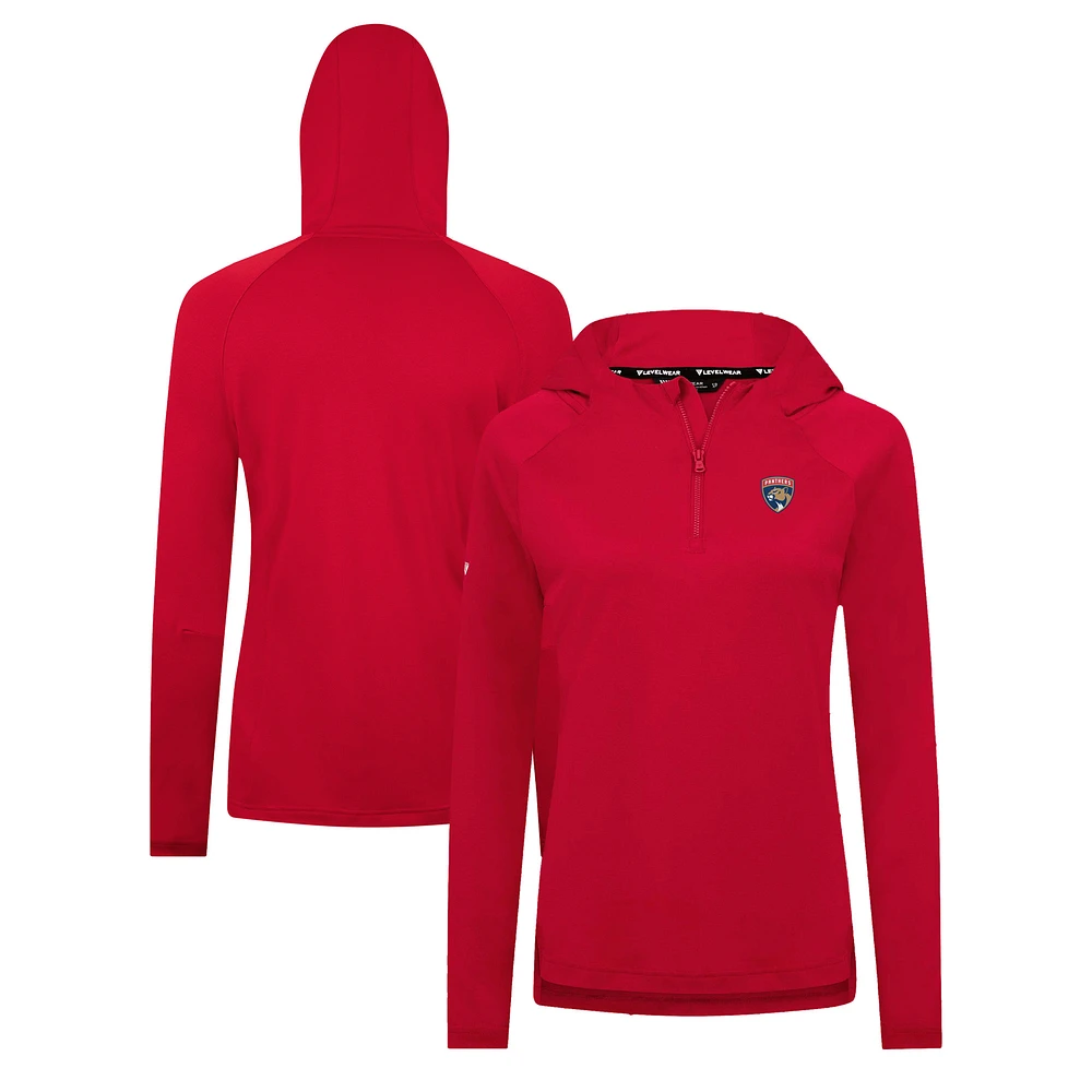 Women's Levelwear Red Florida Panthers Raven Insignia Core Quarter-Zip Jacket