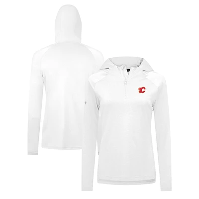 Women's Levelwear White Calgary Flames Raven Insignia Core Quarter-Zip Jacket