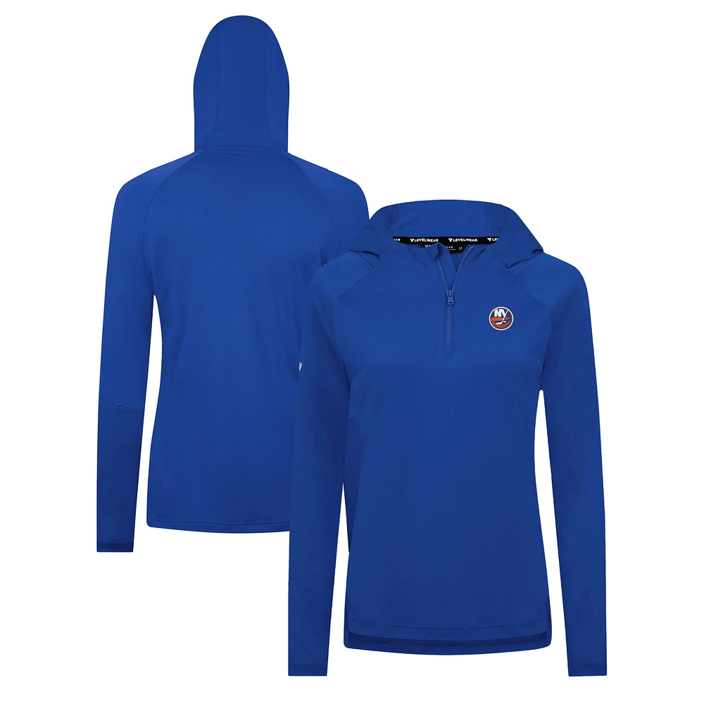 Women's Levelwear Royal New York Islanders Raven Insignia Core Quarter-Zip Jacket