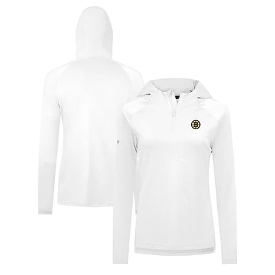 Women's Levelwear White Boston Bruins Raven Insignia Core Quarter-Zip Jacket