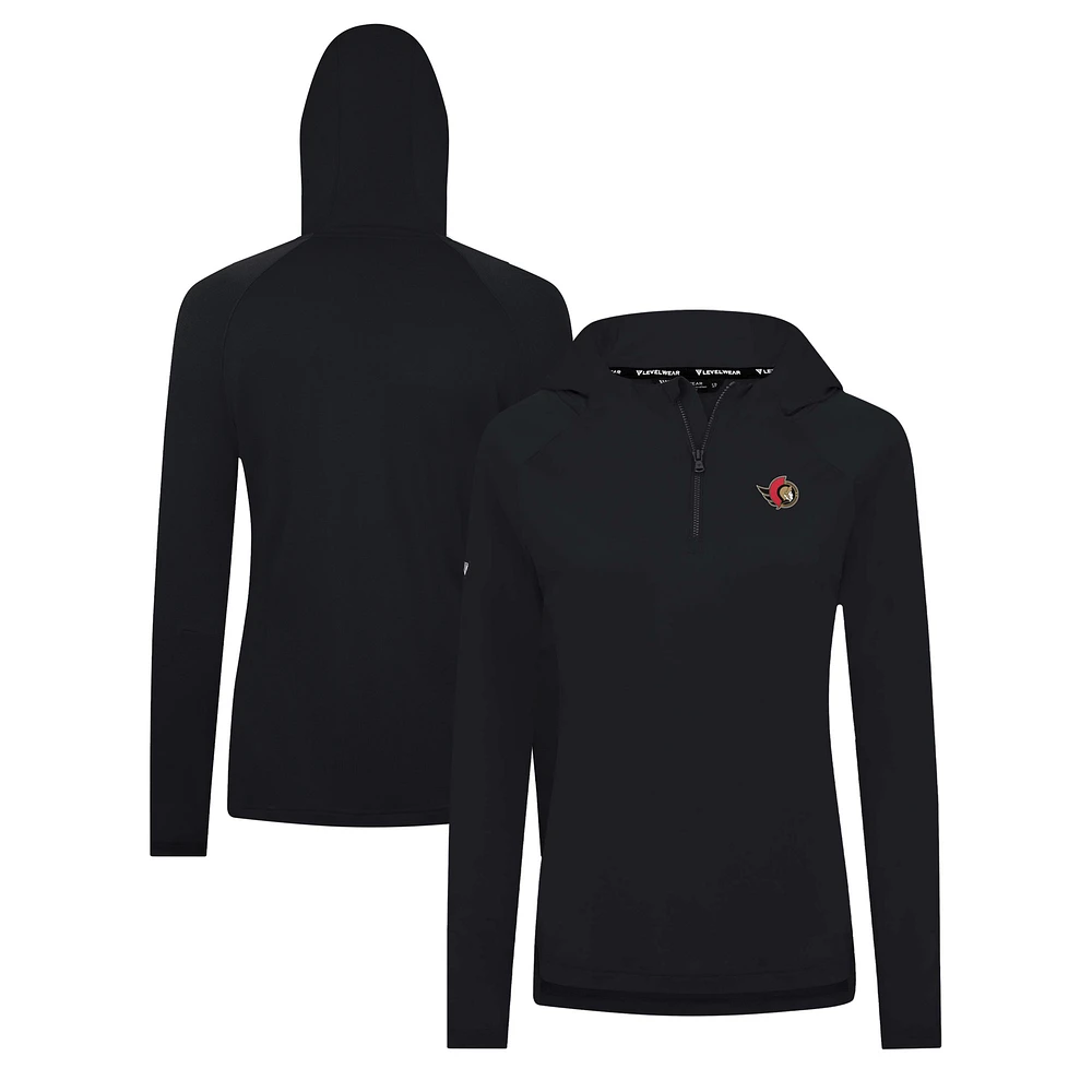Women's Levelwear Black Ottawa Senators Raven Insignia Core Quarter-Zip Jacket