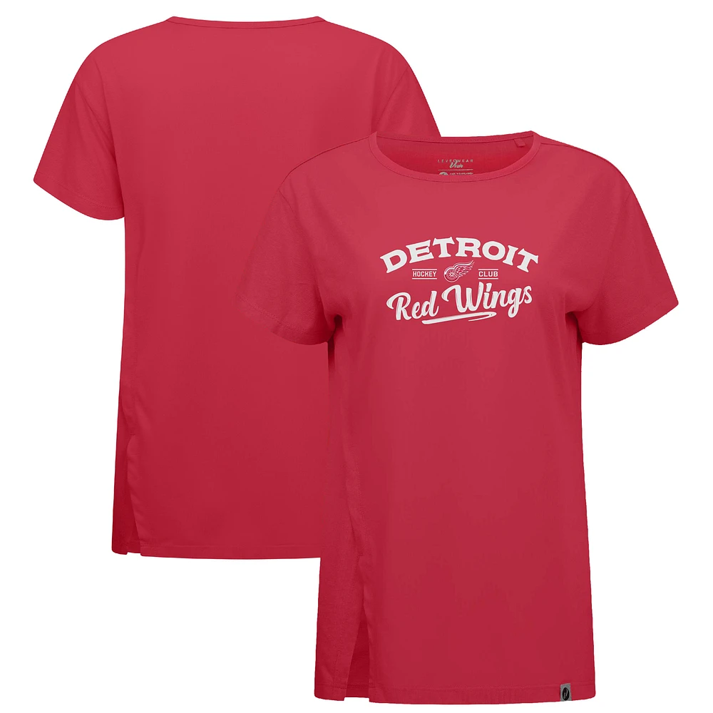 Women's Levelwear Red Detroit Wings Influx Ice Wall T-Shirt