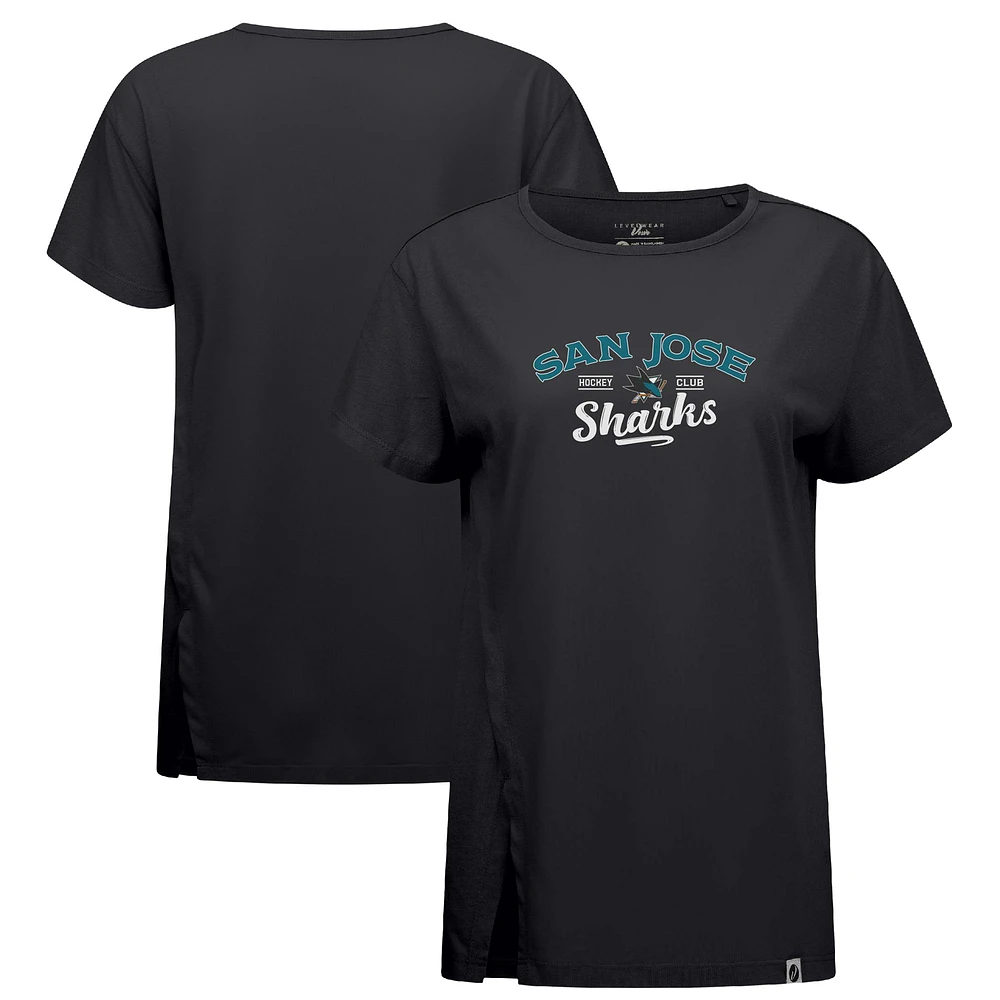 Women's Levelwear Black San Jose Sharks Influx Ice Wall T-Shirt