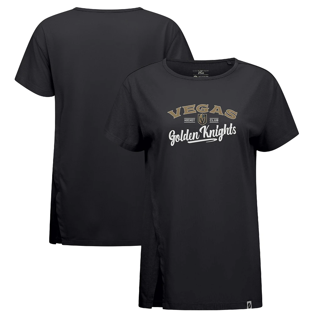 Women's Levelwear Black Vegas Golden Knights Influx Ice Wall T-Shirt