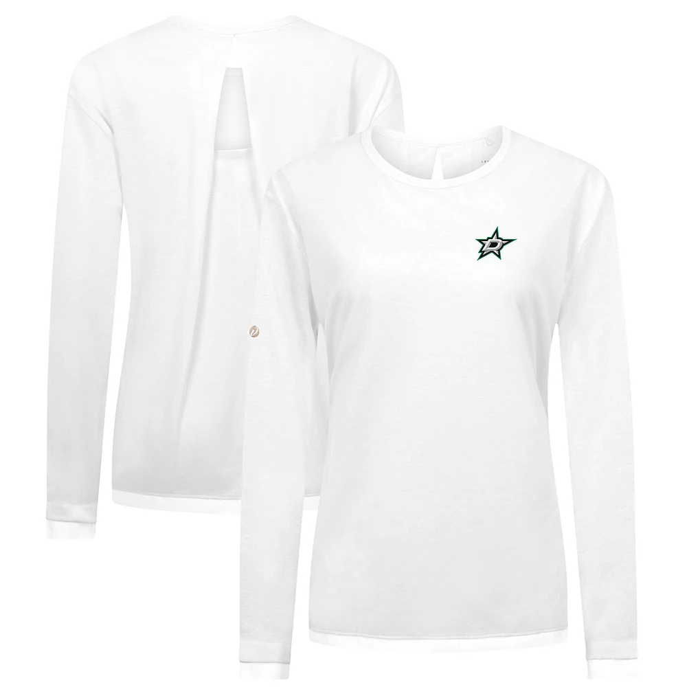 Women's Levelwear White Dallas Stars Sequoia Primary Logo Long Sleeve T-Shirt