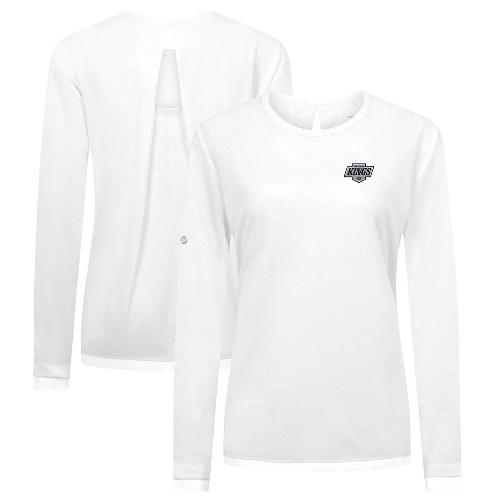 Women's Levelwear White Los Angeles Kings Sequoia Primary Logo Long Sleeve T-Shirt
