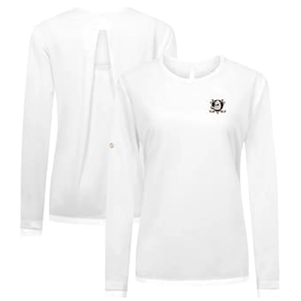 Women's Levelwear White Anaheim Ducks Sequoia Primary Logo Long Sleeve T-Shirt