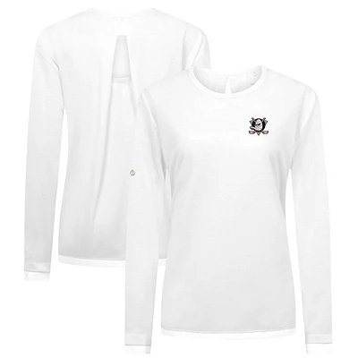 Women's Levelwear White Anaheim Ducks Sequoia Primary Logo Long Sleeve T-Shirt