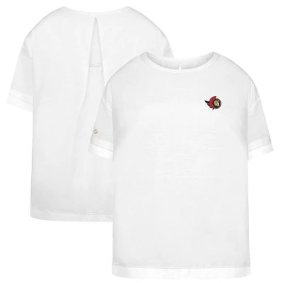 Women's Levelwear White Ottawa Senators Tulip Primary Logo T-Shirt