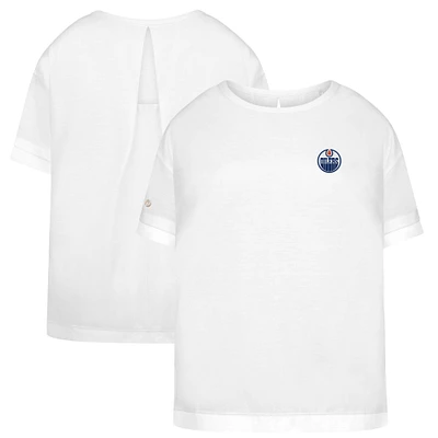 Women's Levelwear White Edmonton Oilers Tulip Primary Logo T-Shirt