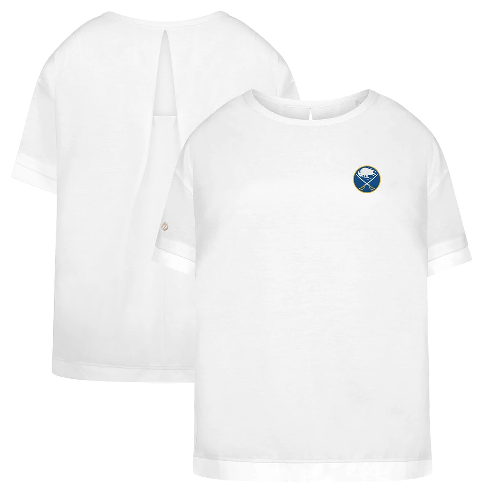 Women's Levelwear White Buffalo Sabres Tulip Primary Logo T-Shirt