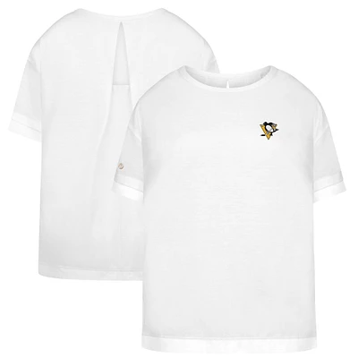 Women's Levelwear White Pittsburgh Penguins Tulip Primary Logo T-Shirt