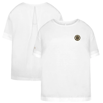 Women's Levelwear White Boston Bruins Tulip Primary Logo T-Shirt