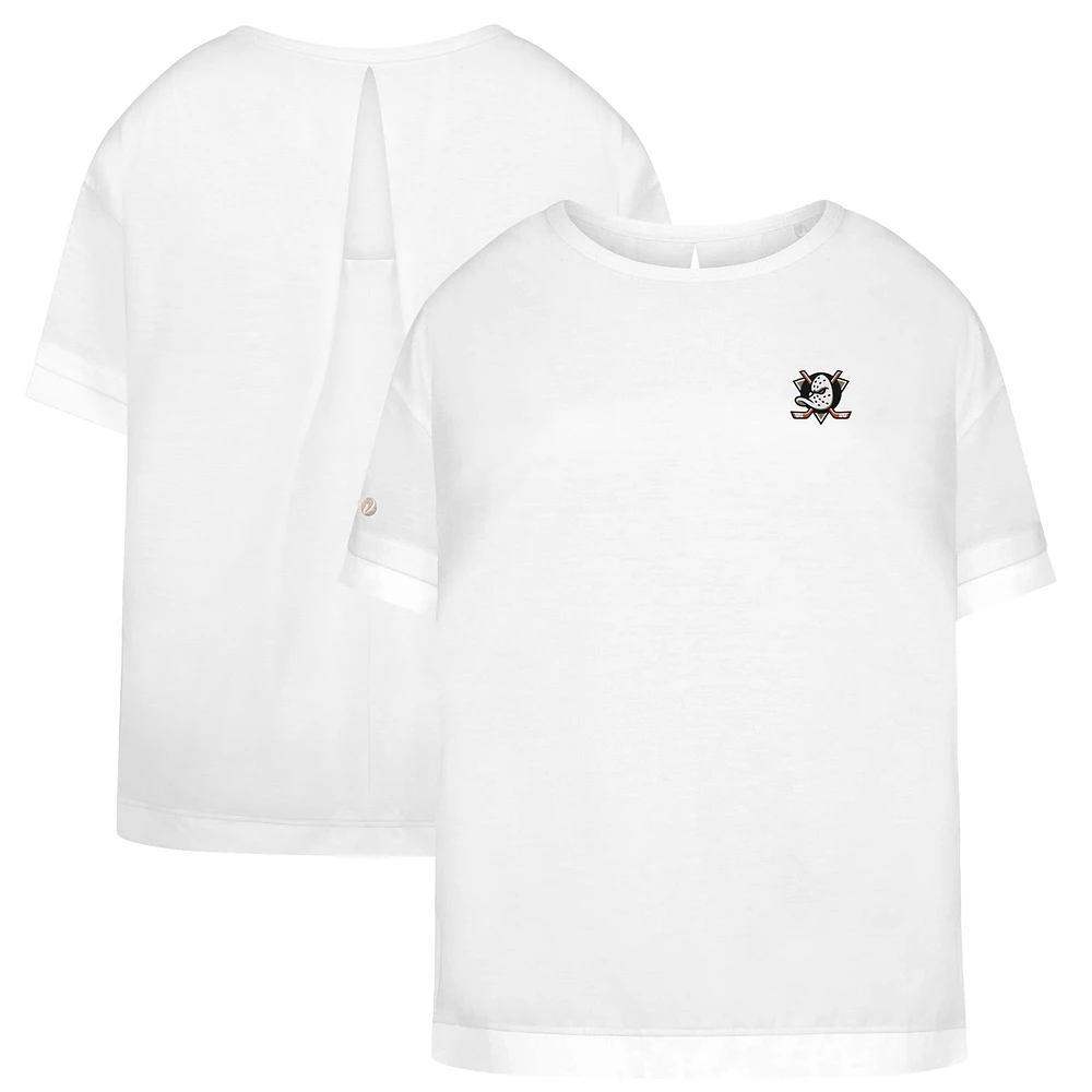 Women's Levelwear White Anaheim Ducks Tulip Primary Logo T-Shirt