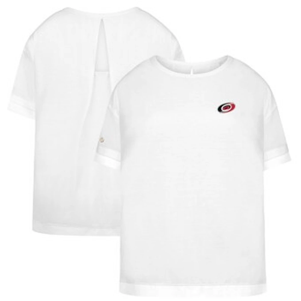 Women's Levelwear White Carolina Hurricanes Tulip Primary Logo T-Shirt