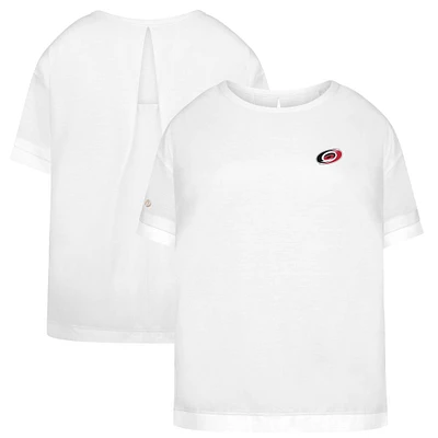 Women's Levelwear White Carolina Hurricanes Tulip Primary Logo T-Shirt