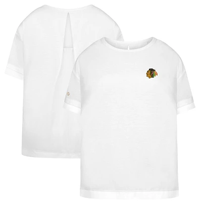 Women's Levelwear White Chicago Blackhawks Tulip Primary Logo T-Shirt