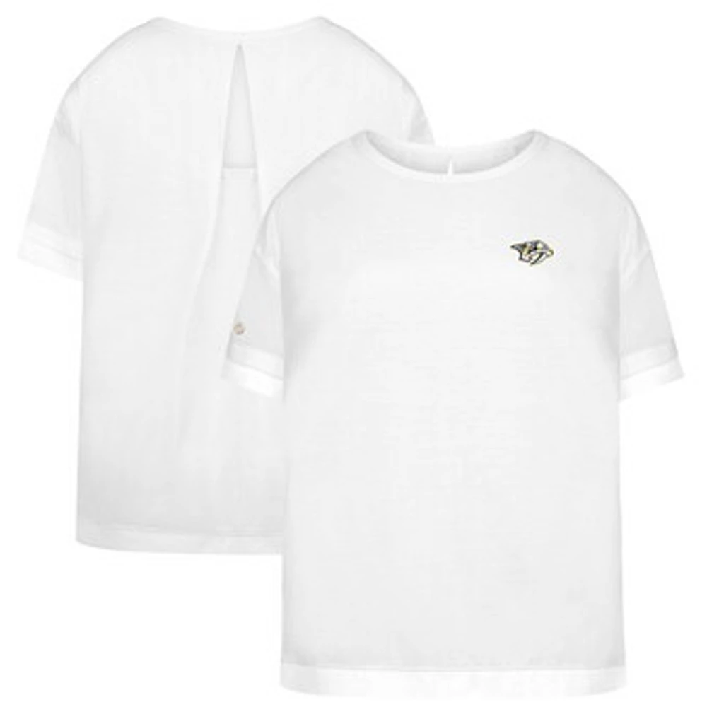 Women's Levelwear White Nashville Predators Tulip Primary Logo T-Shirt