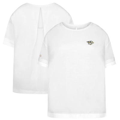 Women's Levelwear White Nashville Predators Tulip Primary Logo T-Shirt
