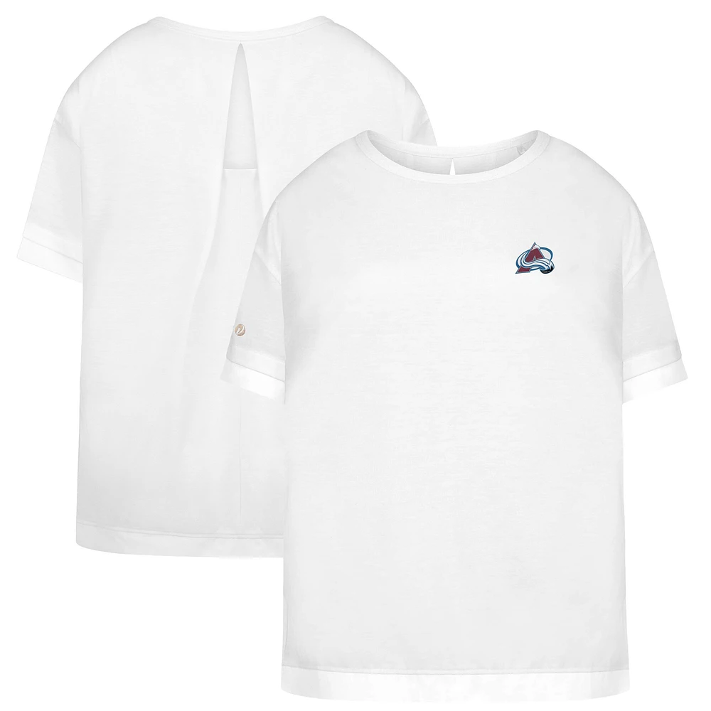 Women's Levelwear White Colorado Avalanche Tulip Primary Logo T-Shirt