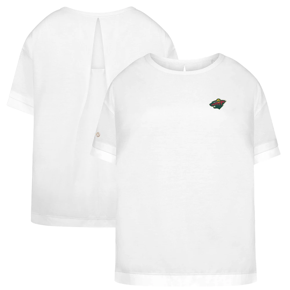 Women's Levelwear White Minnesota Wild Tulip Primary Logo T-Shirt