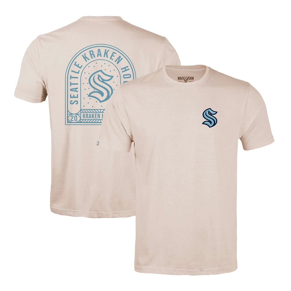 Men's Levelwear Khaki Seattle Kraken Richmond Stained Glass T-Shirt