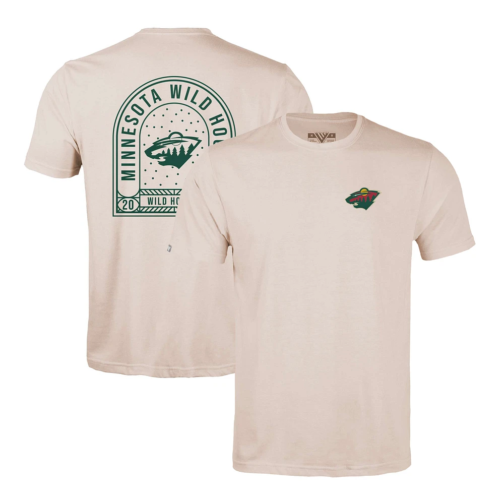 Men's Levelwear Khaki Minnesota Wild Richmond Stained Glass T-Shirt
